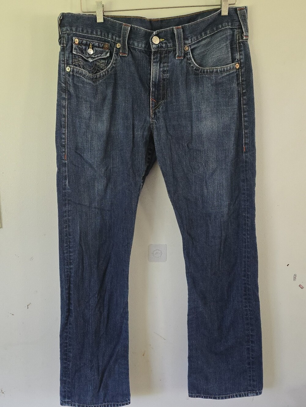 True Religion Ricky Straight Leg Vintage Jeans Men’s Size 38x31 Y2K - Picture 2 of 12
